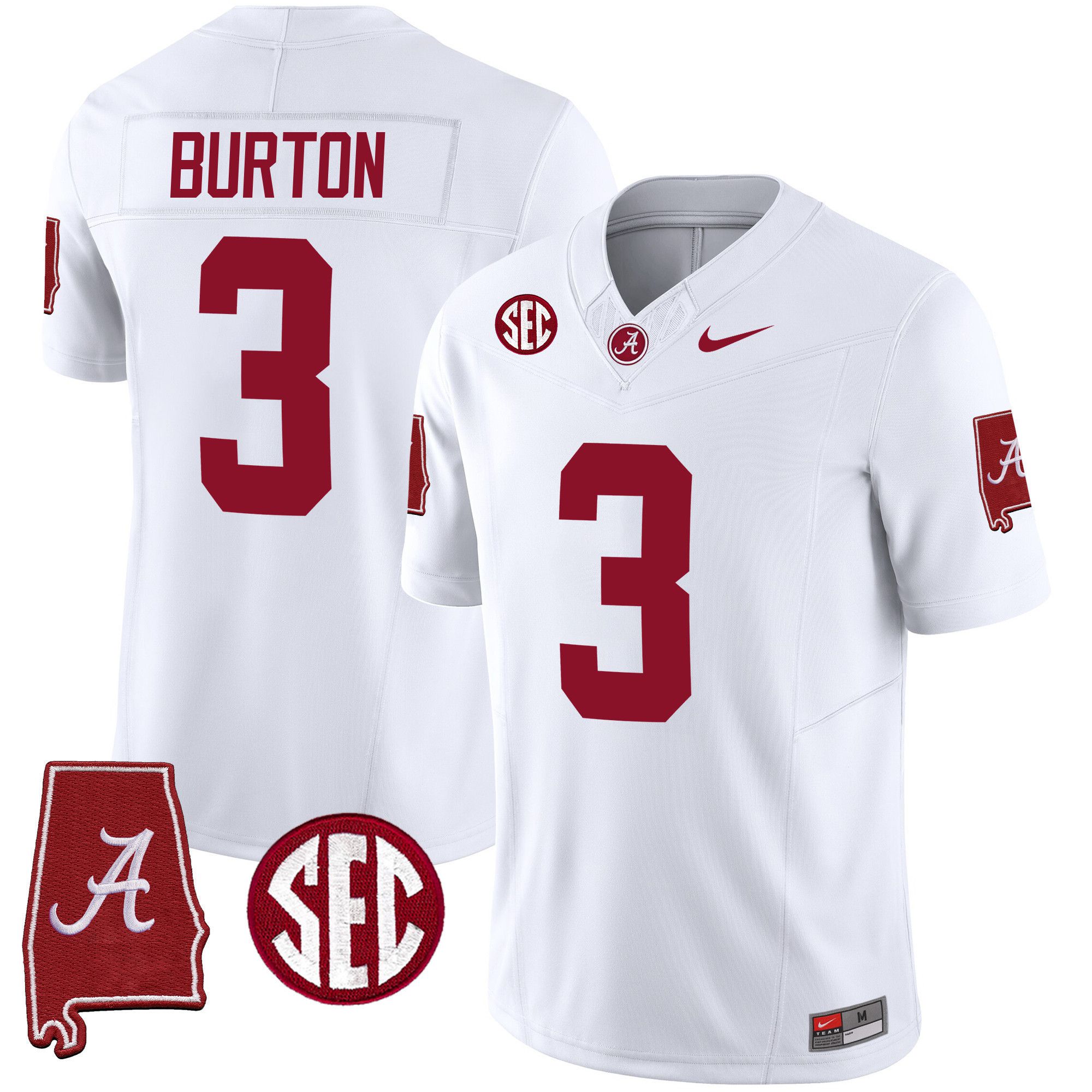 Men Alabama Crimson Tide #3 Burton White 2024 Nike Vapor Limited NCAA Jersey->indianapolis colts->NFL Jersey
